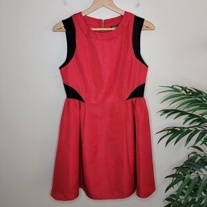 Prabal Gurung for Target | Red & Black Color Block A-line Dress Size 6